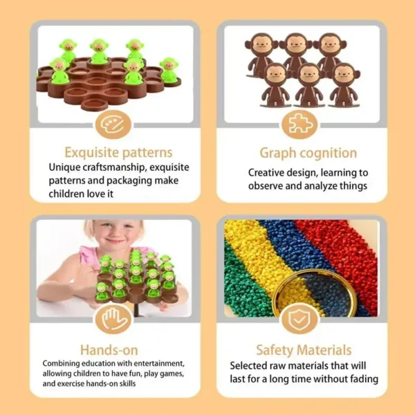 Creative Balancing Tree Toy Digital Monkey Balance Scale Educational Number Board Game Kids Learning Toys Montessori Math Toy - Image 4