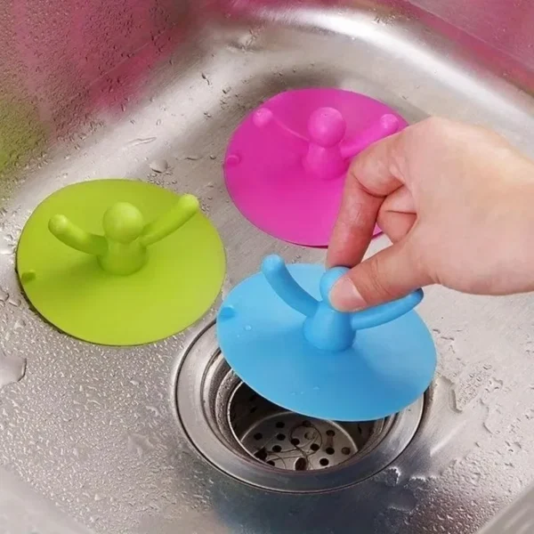 Silicone Bathtub Floor Drain 3 colors for Kitchen Bathroom Accessories Hair Stopper Portable Kitchen Sink Stopper Drain Plug - Image 2