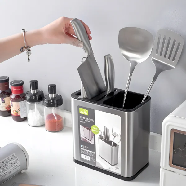 Stainless Steel Cutlery Drainer Knife Fork Spatulas Spoon Kitchen Utensils Holder Home Storage Drying Rack Organizer Accessories - Image 5
