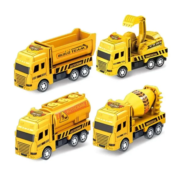 4 Pcs Educational Cars Children Kid Pull Back Toy Warrior Engineering Vehicle Model Four Mini Cars - Image 6