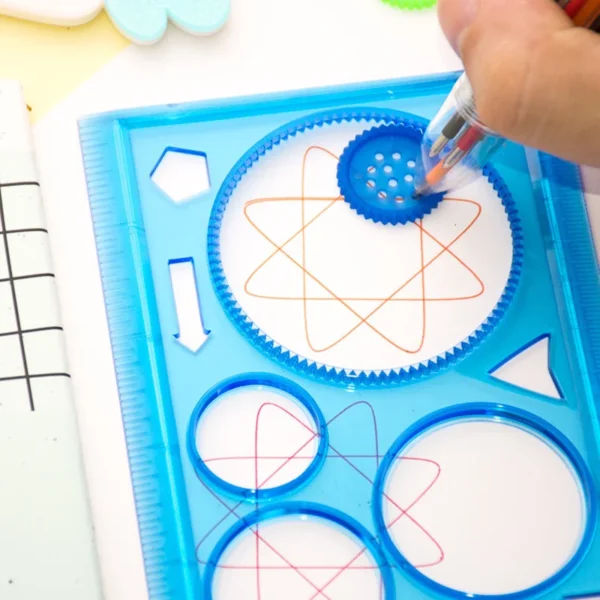 Geometry Spirograph Drawing Stencils Set Painting Template Art Crafts Creative Kids Educational Toy Variety of Flowers Ruler - Image 3