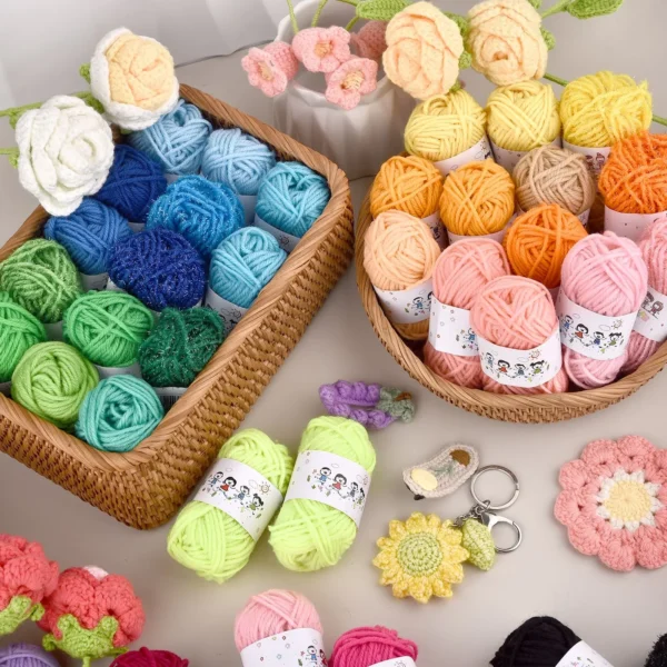 12Color Set Kids DIY Knitting Crochet Yarns Colorful Material For Needlework Sewing Hand Crafting Wool Ball Hat Dolls Soft Sewin - Image 3