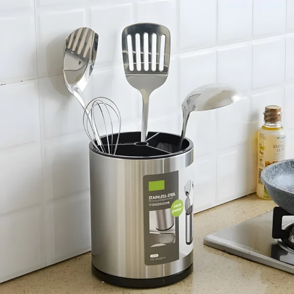Stainless Steel Cutlery Drainer Knife Fork Spatulas Spoon Kitchen Utensils Holder Home Storage Drying Rack Organizer Accessories - Image 4