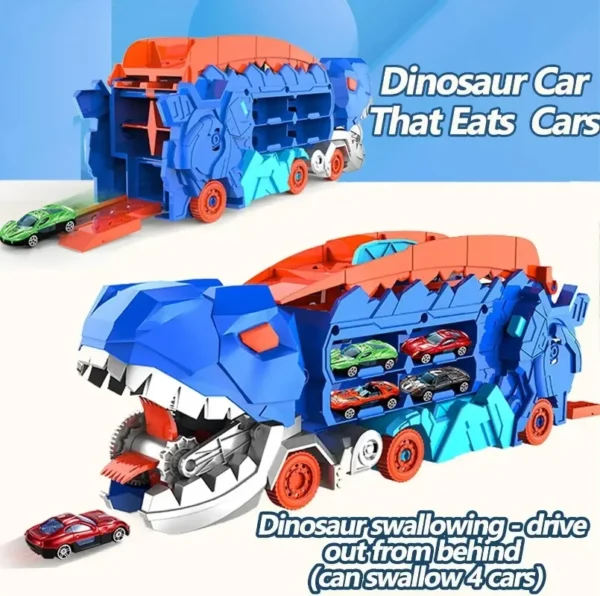 The Kids Truck Dinosaur Transporter Toys Cars Educational Model Toys Alloy Transforming Dinosaur Transport Car Toy for Childrens - Image 3