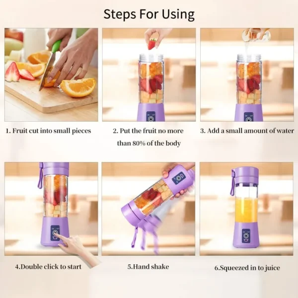Portable Mini Electric Juicer USB Charging Smoothie Milkshake Maker Automatic Fresh Squeezer Fruit Orange Lemon Kitchen Blender - Image 5