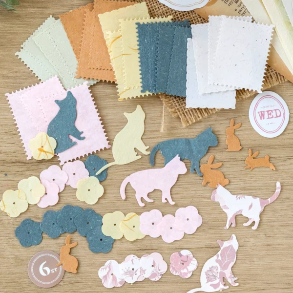 40Pcs Floral Handmade Paper Mix Material Junk Journal Planner Scrapbooking Vintage Decorative Collage DIY Craft Background Paper - Image 6