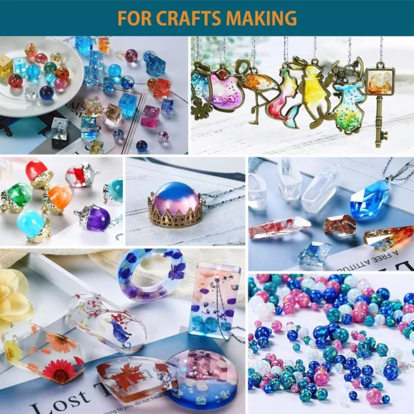 300g UV Resin Clear,Hard,Upgraded Crystal Clear Epoxy Resin Up Premixed UV Cure Resin for Craft Jewelry Making - Image 5