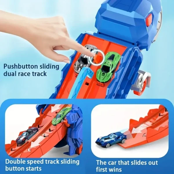 The Kids Truck Dinosaur Transporter Toys Cars Educational Model Toys Alloy Transforming Dinosaur Transport Car Toy for Childrens - Image 5