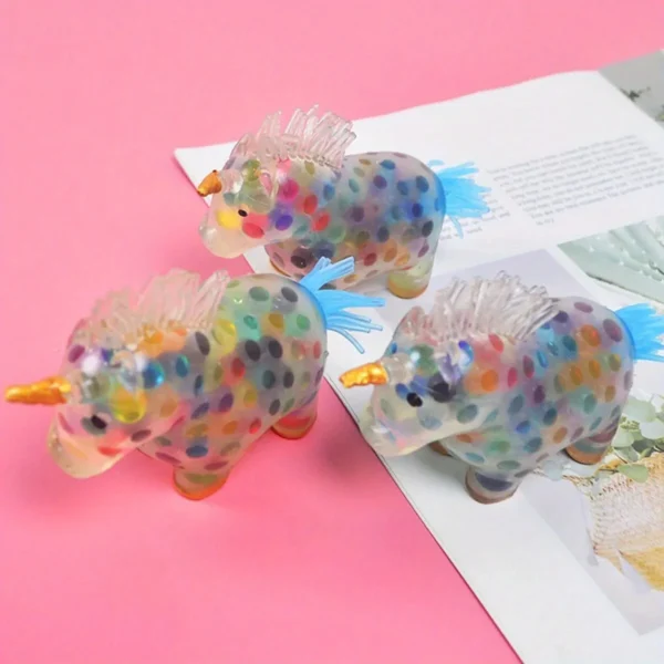 Unicorn Stress Balls Toy Heal Your Mood Unicorn Squeeze Toy Stress and Anxiety Relief Unicorn Fidget Ball Toy Colorful Gel Water - Image 5