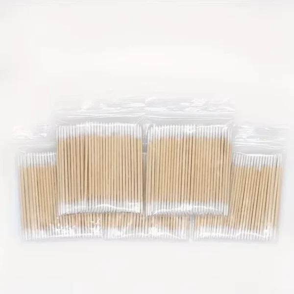 Disposable Ultra-small Micro Brushes Eyelash Extension Glue Removing Tools Double-end Wood Cotton Swab Lint-Free 7cm - Image 4