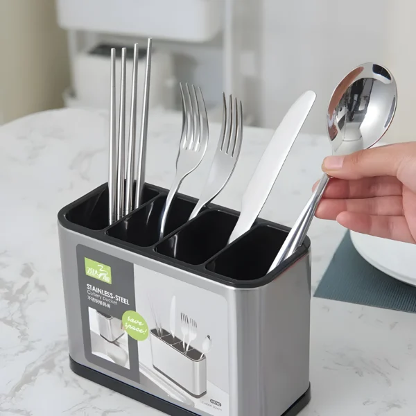 Stainless Steel Cutlery Drainer Knife Fork Spatulas Spoon Kitchen Utensils Holder Home Storage Drying Rack Organizer Accessories - Image 2