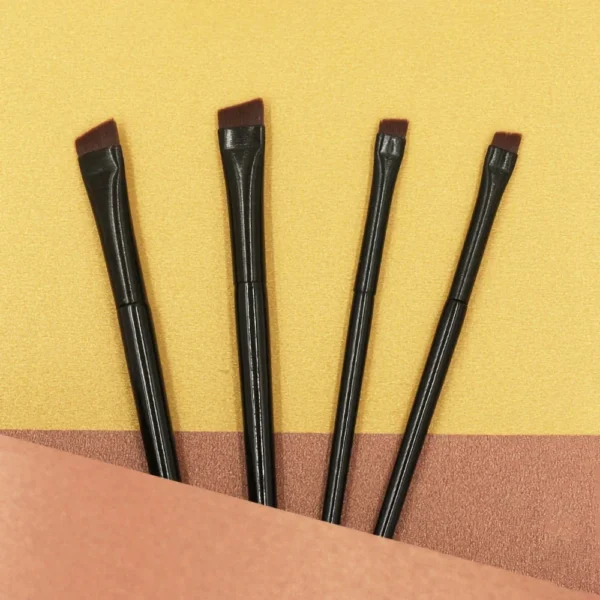 Black Fiber Korean Makeup Products Eyeliner Eyebrow Angled Brushes Kit Cosmetics Beauty Tools Set Accessories for Female Woman - Image 6