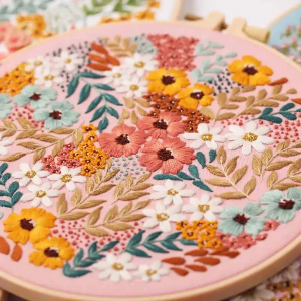 Embroidery Kit for Beginners and Embroidery Enthusiasts - Includes Floral Landscape with Thread Needles - Image 3