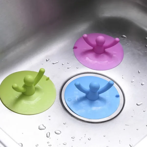 Silicone Bathtub Floor Drain 3 colors for Kitchen Bathroom Accessories Hair Stopper Portable Kitchen Sink Stopper Drain Plug