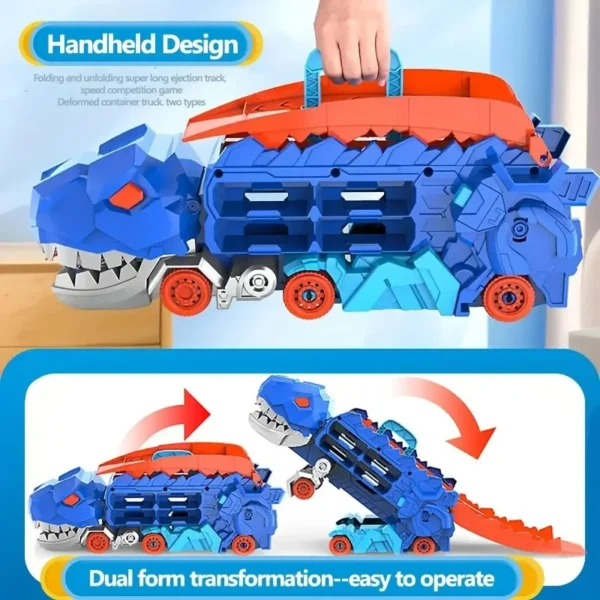 The Kids Truck Dinosaur Transporter Toys Cars Educational Model Toys Alloy Transforming Dinosaur Transport Car Toy for Childrens - Image 4