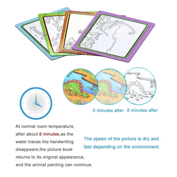 Children Early Education Toys Magical Book with Pen Water Drawing Montessori Toys Gift Reusable Coloring Book Magic Drawing Book - Image 3
