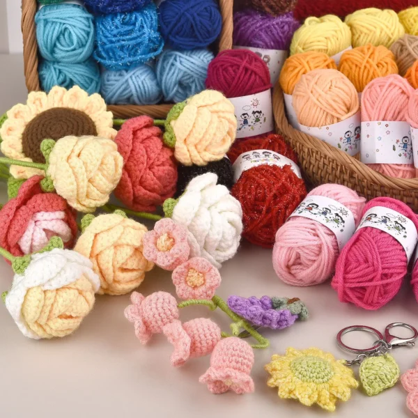 12Color Set Kids DIY Knitting Crochet Yarns Colorful Material For Needlework Sewing Hand Crafting Wool Ball Hat Dolls Soft Sewin - Image 4