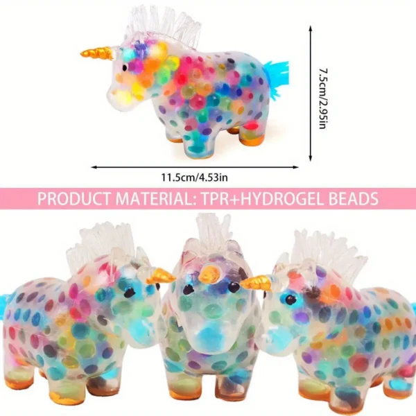 Unicorn Stress Balls Toy Heal Your Mood Unicorn Squeeze Toy Stress and Anxiety Relief Unicorn Fidget Ball Toy Colorful Gel Water - Image 2