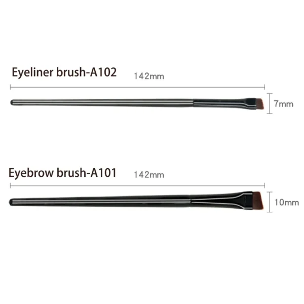 Black Fiber Korean Makeup Products Eyeliner Eyebrow Angled Brushes Kit Cosmetics Beauty Tools Set Accessories for Female Woman - Image 3