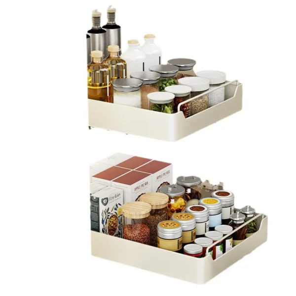 New Kitchen Storage Rack with Slide Rails Pull-out Kitchen Drawer Type Storage Tray Spice Box Storage Rack Cabinets Organizer - Image 5