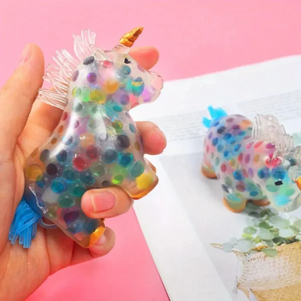 Unicorn Stress Balls Toy Heal Your Mood Unicorn Squeeze Toy Stress and Anxiety Relief Unicorn Fidget Ball Toy Colorful Gel Water - Image 3