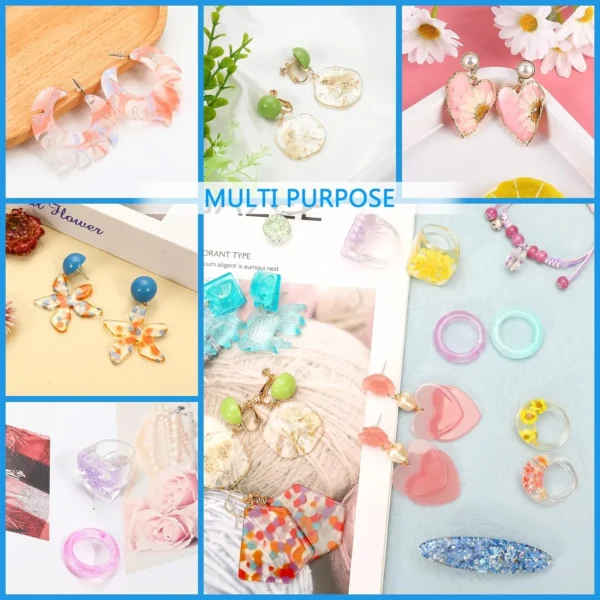 300g UV Resin Clear,Hard,Upgraded Crystal Clear Epoxy Resin Up Premixed UV Cure Resin for Craft Jewelry Making - Image 6